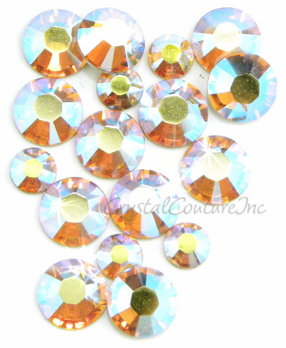 Swarovski 2058 Rhinestone Topaz AB Tube