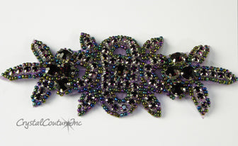 Amethyst Rhinestone/Amethyst AB Beaded Applique