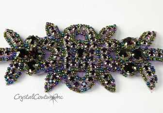 Amethyst Rhinestone/Amethyst AB Beaded Applique
