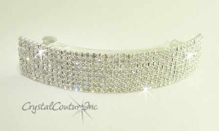 Black Diamond/Graphite Rhinestone 8 Row 3" Barrette
