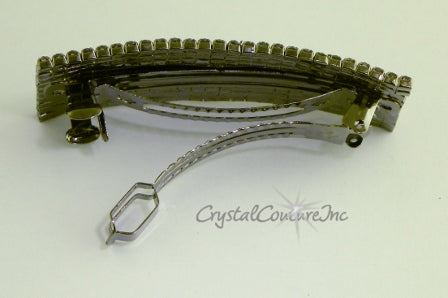 Black Diamond/Graphite Rhinestone 8 Row 3" Barrette