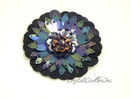 Black Iris/Black Sequin Combo Applique