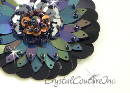 Black Iris/Black Sequin Combo Applique