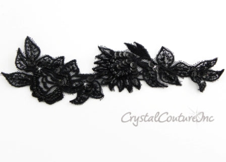 Black/Gold Beaded & Sequin Trim – Crystal Couture