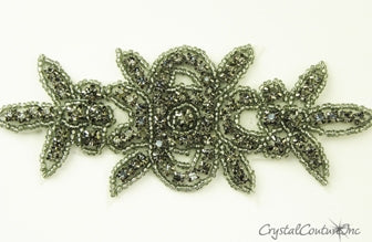 Black Diamond Beaded/Rhinestone Applique #2