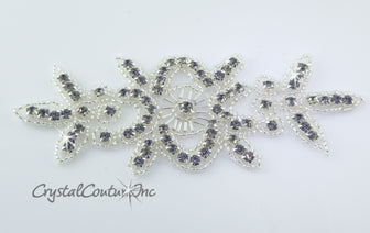 Black Diamond Beaded/Rhinestone Applique #1