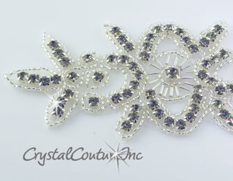 Black Diamond Beaded/Rhinestone Applique #1