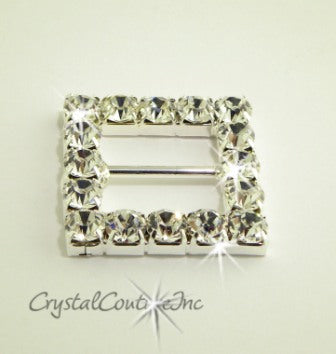 Crystal/Silver Rhinestone Square Buckle