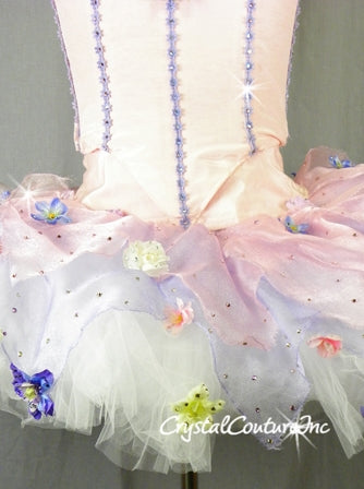 Lt Pink & Purple 2 Piece Tutu - Swarovski Rhinestones