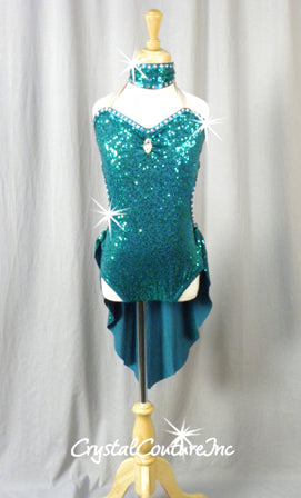 Emerald GreenZsa Zsa Leotard with Half Skirt - Swarovski Rhinestones
