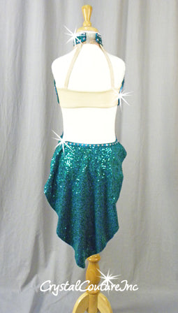 Emerald GreenZsa Zsa Leotard with Half Skirt - Swarovski Rhinestones