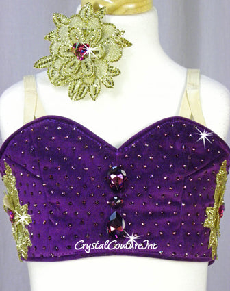 Bright Purple and Gold Platter Two-Piece Tutu - Swarovski Rhinestones