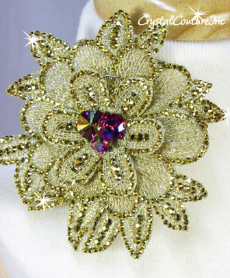 Bright Purple and Gold Platter Two-Piece Tutu - Swarovski Rhinestones