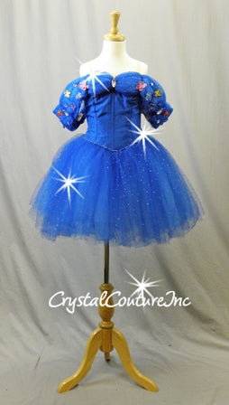 Royal Blue Woven Corset and Soft Romantic Tutu - Swarovski Rhinestones