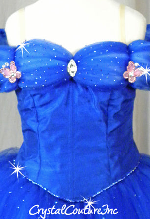 Royal Blue Woven Corset and Soft Romantic Tutu - Swarovski Rhinestones