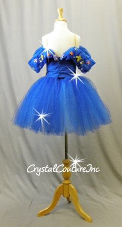Royal Blue Woven Corset and Soft Romantic Tutu - Swarovski Rhinestones