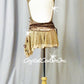 Lt Brown Floral Lace Leotard with Asymmetrical Skirt - Swarovski Rhinestones