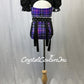 Black and Purple Plaid Two-Piece Cropped Top with Half-Sleeves and Trunks