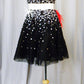 Black 2 Piece Crop Top and Full Skirt with Beading, Sequins and Acrylic Shapes