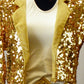 White/Gold Halter Leotard with Gold Sequined Jacket with Tails