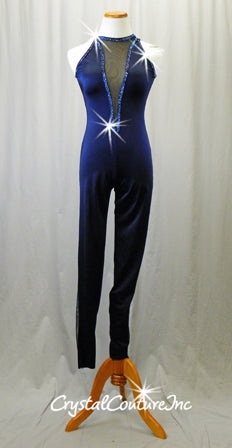 The Contour Unitard in Royal Blue and Navy Moisture Wicking Fabric – Wear  One's At