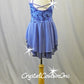 Periwinkle Leotard with Floral Lace and Chiffon Back Skirt - Swarovski Rhinestones