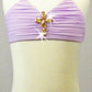 Lt Purple Halter Top and Trunks with Mesh Ruching and Swarovski Fancy Stones