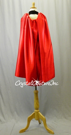 Black Sheer Mesh and Lace Leotard with Red Bra Top - Swarovski Rhinestones