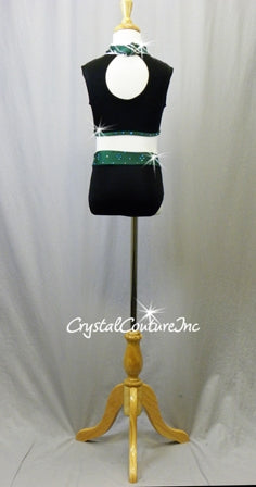 Black and Green Harry Potter Slytherin Leotard - Swarovski Rhinestones