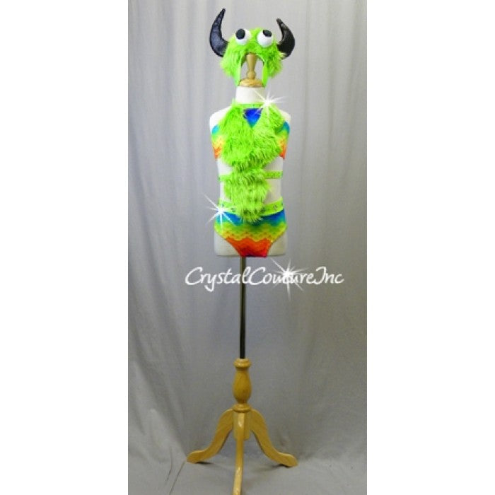 Furry Monsters Connected 2 Piece Halter Top and Trunk - Swarovski Rhinestones