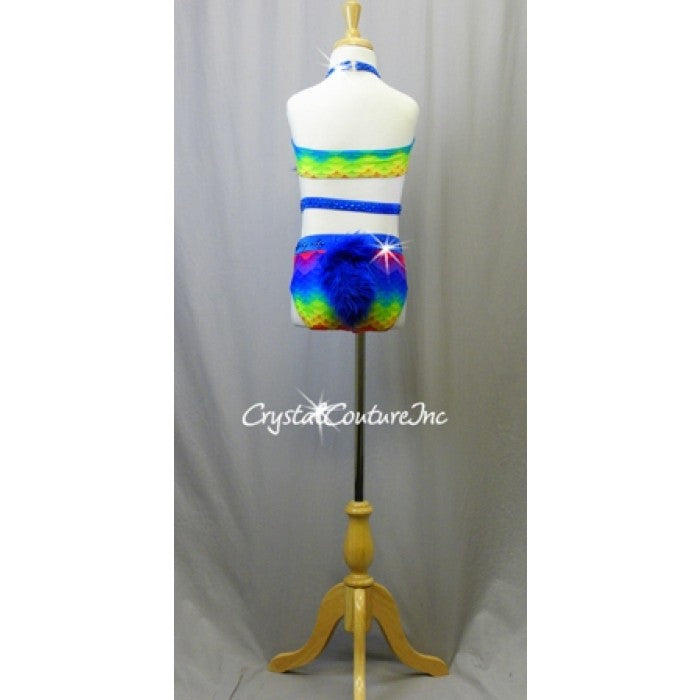 Furry Monsters Connected 2 Piece Halter Top and Trunk - Swarovski Rhinestones