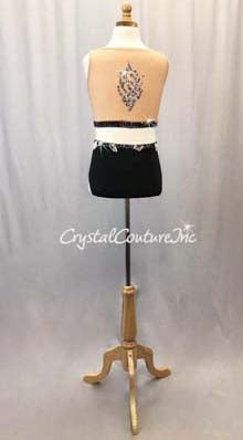 Custom Graphite Metallic Top with Black Trunks - Swarovski Rhinestones