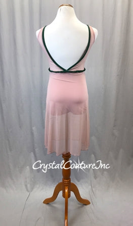 Vintage Pink/Green Mesh Dress w/Attached Leotard