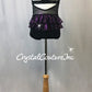 Black Lycra and Purple Mesh Biketard w/Back Skirt -Swarovski Rhinestones