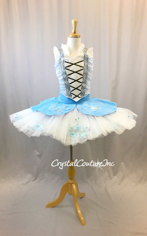 Lt Blue and White Peasant Inspired Platter Tutu