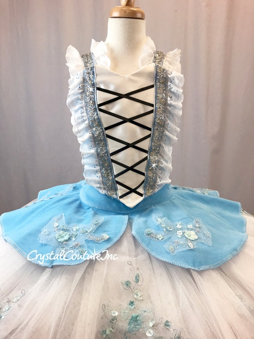 Lt Blue and White Peasant Inspired Platter Tutu