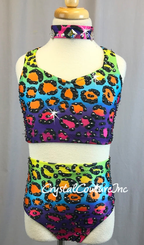 Bright Color Animal Print Top and Trunk - Swarovski Rhinestones