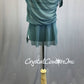 Sage Green/Blue Sheer Mesh Off-The Shoulder with Lycra Top and Trunk