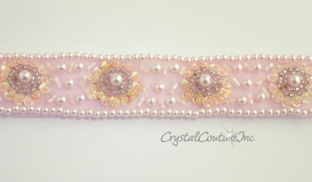 Lt Pink Pearl/Bead/Sequin Trim - per yard