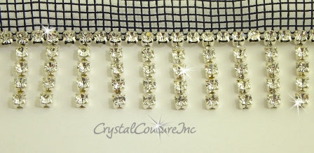 Crystal/Silver Rhinestone Fringe Trim
