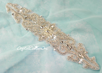 Crystal/Pearl & Navette Shape Rhinestone Applique #9