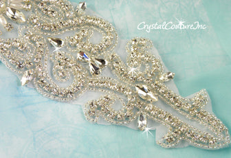 Crystal/Pearl & Navette Shape Rhinestone Applique #9