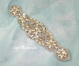 Crystal/Pearl & Pear/Navette Rhinestone Applique #1