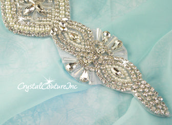 Crystal/Pearl & Pear/Navette Rhinestone Applique #2