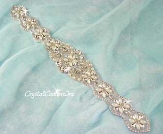 Crystal/Pearl & Pear/Navette Rhinestone Applique #3