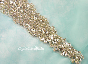 Crystal/Pearl & Pear/Navette Rhinestone Applique #4
