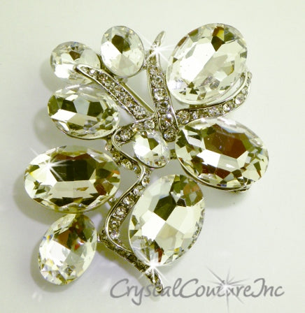 Crystal Rhinestone Brooch 2.5" x 2.0"
