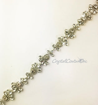 Crystal Rhinestone Pear Shape Trim - per foot