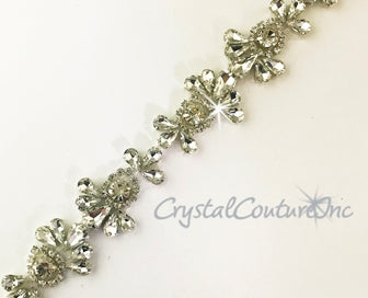 Crystal Rhinestone Pear Shape Trim - per foot