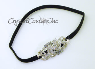 Crystal Baguette Rhinestone Stretch Headband